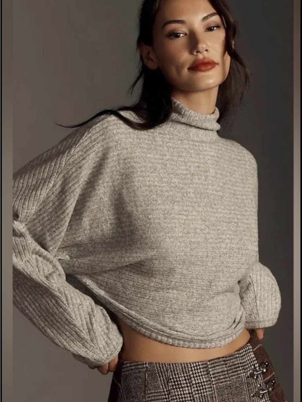 Anthropologie Pilcro Cosy Ribbed Turtleneck Batwing Pullover - Medium